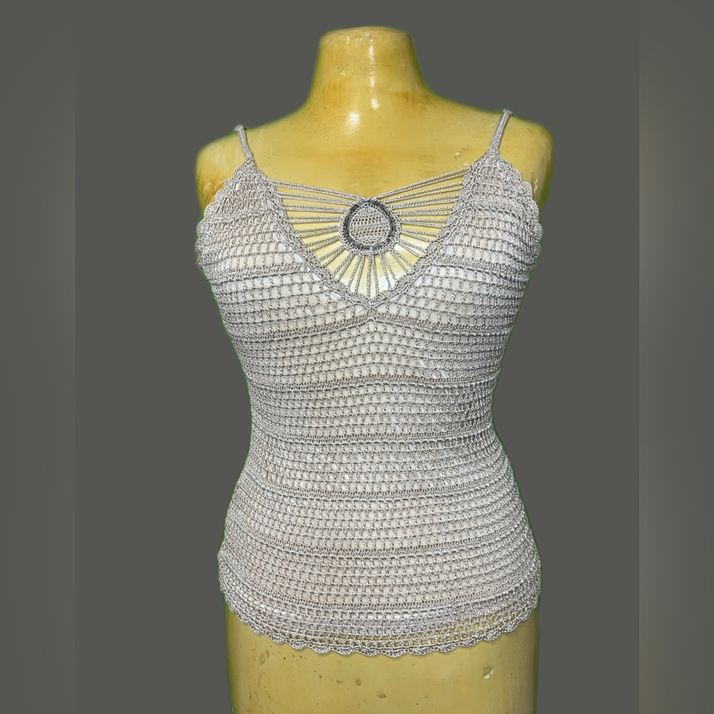 🤎🩶 Beaded Woven y2k Tank🩶🤎